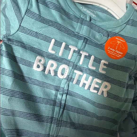 12 Carter’s Little Brother Striped Onesies